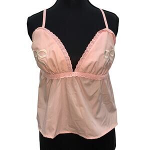 New with Tags Coquette Babydoll Tank w/ Embroidered Bows | XL | Fadedrose